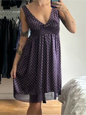 VINTAGE jacob silk polka dot dress